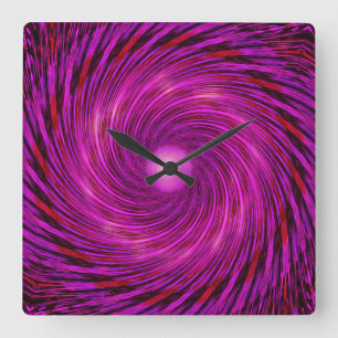 Horloge d'art Kaleidoscope noir rose