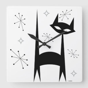Horloge d'art noir noir rétro des années 50