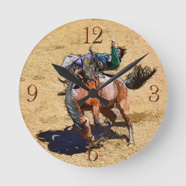 Horloge de bareback Bronco et Rodeo Cowboy (Recto)