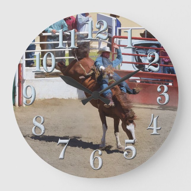 Horloge de bareback Bronco et Rodeo Cowboy (Recto)