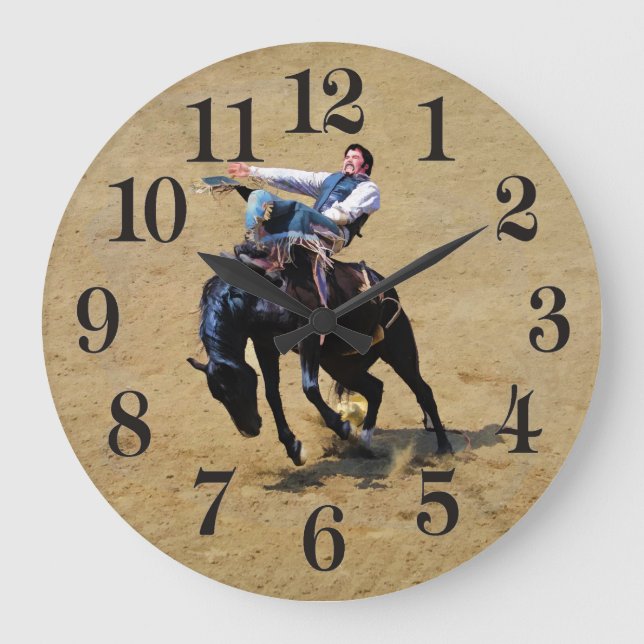 Horloge de bareback Bronco et Rodeo Cowboy (Recto)