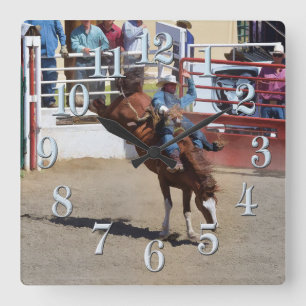 Horloge de bareback Bronco et Rodeo Cowboy