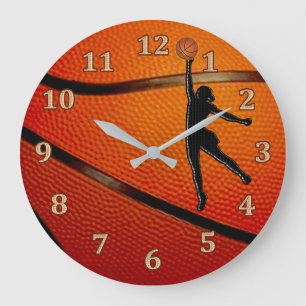 Horloge de basket-ball de filles, chambre à
