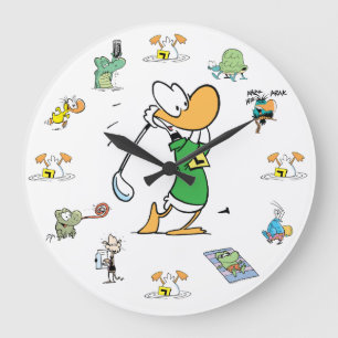 Horloge de caractère de golf de canard de
