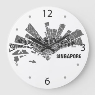 Horloge de carte de Singapour
