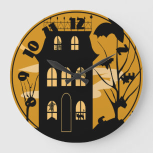 Horloge de Chambre de Halloween de silhouette