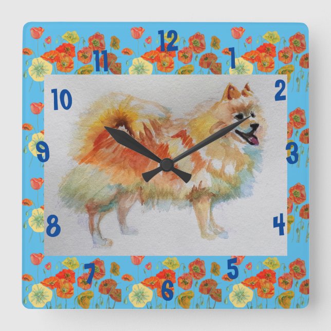 Horloge de chambre d'enfant avec chien Spitz allem (Recto)