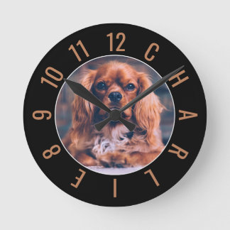 Horloge de Charlie - Nom du chiot Horloge ronde