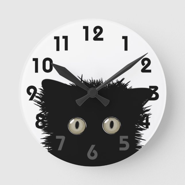 Horloge de chat noir Yikes (Recto)