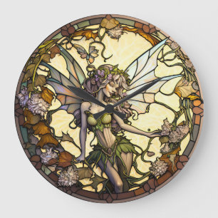 Horloge de conception de fées en verre tendu