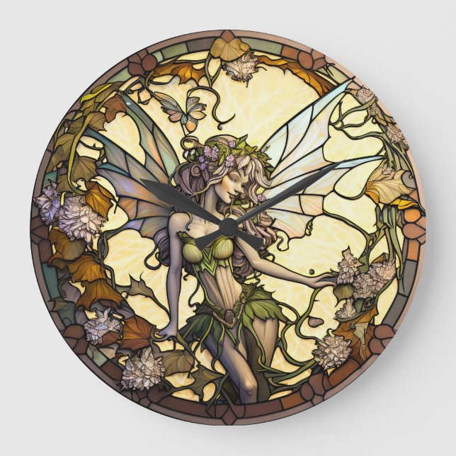 Horloge de conception de fées en verre tendu (Recto)