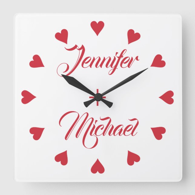 Horloge de couple avec coeur (Recto)