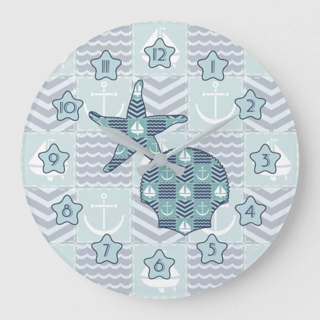 Horloge de courtepointe marine (Recto)