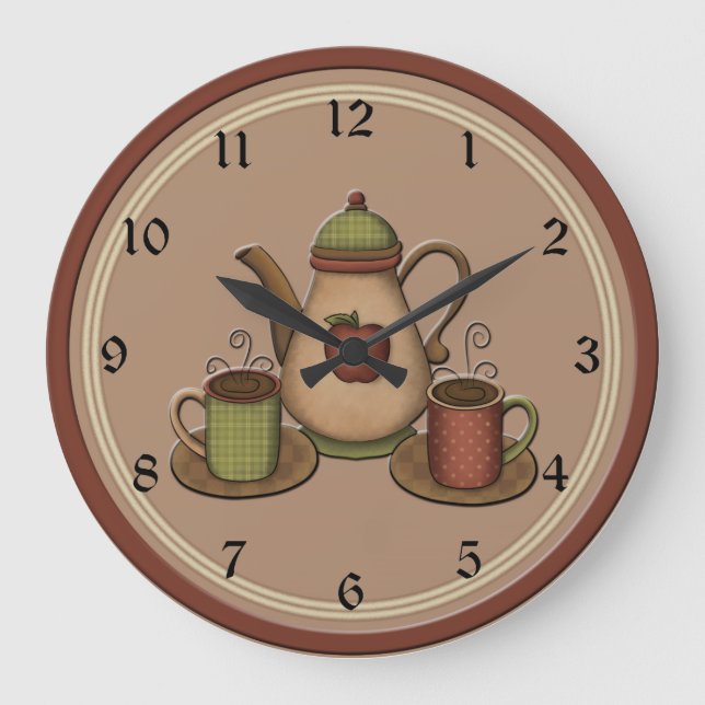 Horloge de cuisine de café de campagne (Recto)