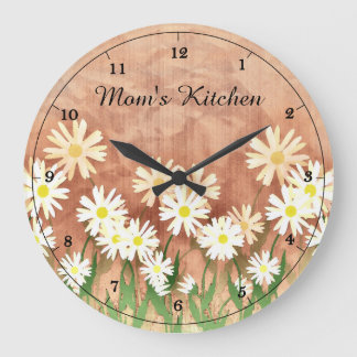 Horloge de cuisine de maman aux marguerites