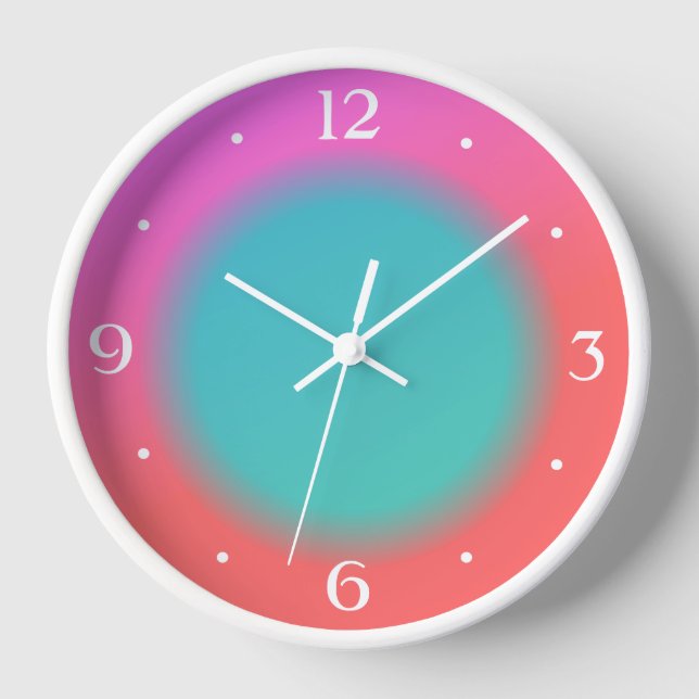 Horloge De Cuisine Rose Orange Vert (Recto)