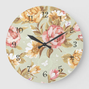 Horloge de déco florale