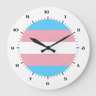 Horloge de drapeau transgenre
