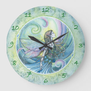 Horloge de fantaisie de fée de l'élément d'eau