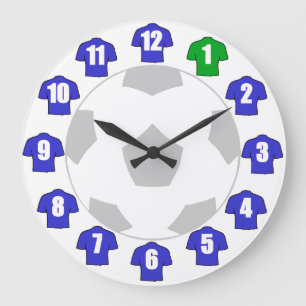 Horloge de football - avec Chemises bleues