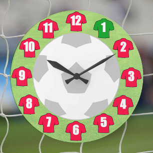 Horloge de football - avec Chemises rouges