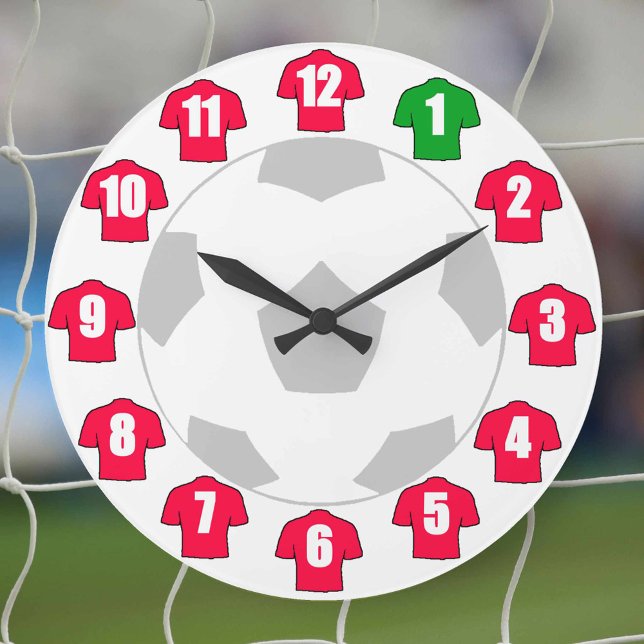 Horloge de football - avec Chemises rouges (Créateur téléchargé)
