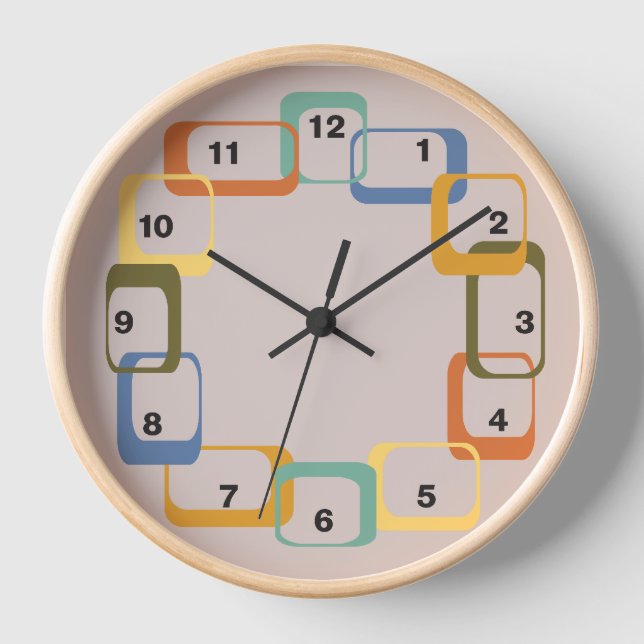 Horloge De Formes Modernes Du Milieu Du Siècle (Recto)