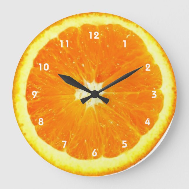 Horloge de fruits orange avec chiffres (Recto)