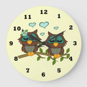 Horloge de hibou de bande dessinée