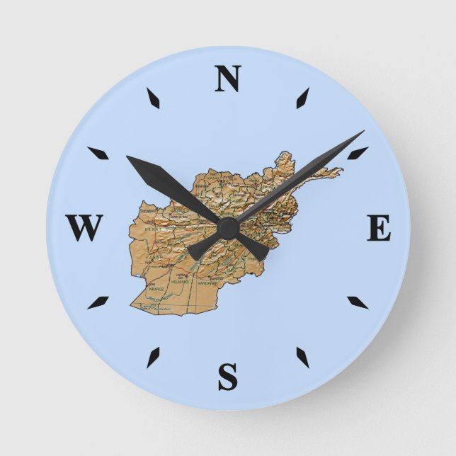 Horloge de la carte Afghanistan (Recto)