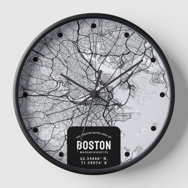 Horloge de la carte de Boston City (Recto)