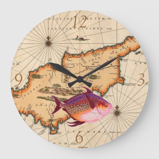 Horloge de la carte nautique du 16e/17e siècle (Recto)