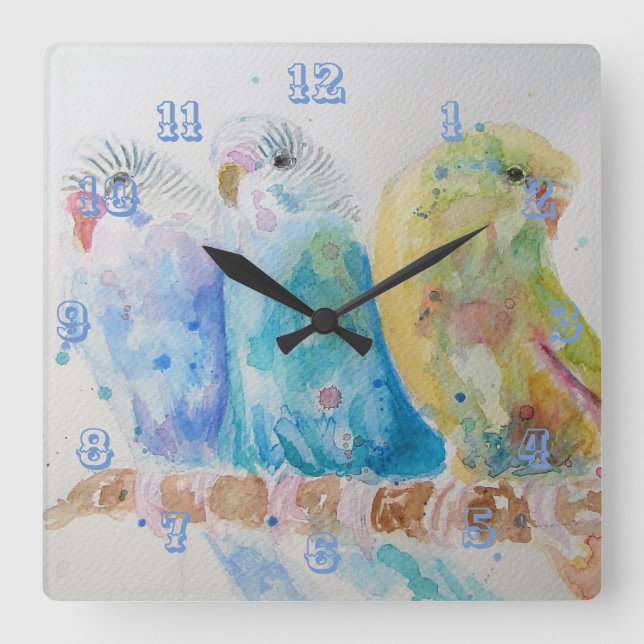 Horloge de la chambre 3 Budgie Budgerigar (Recto)