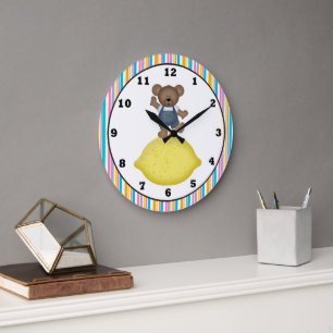 Horloge de la cuisine de l'ours citron