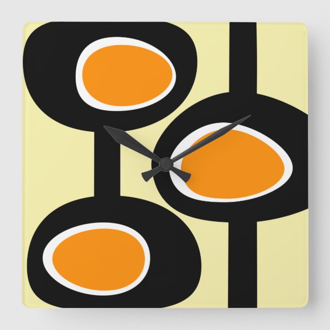 Horloge de la CUISINE moderne du milieu du siècle (Recto)