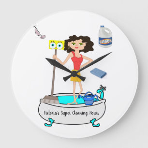 Horloge de la dame de nettoyage