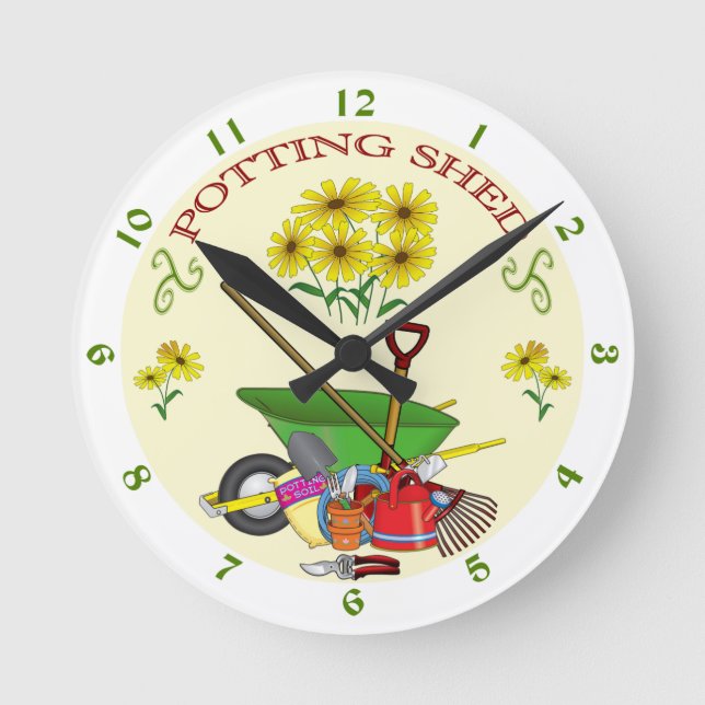 Horloge de la jardinière, Outils du jardin (Recto)