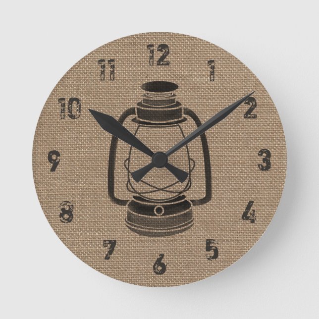 Horloge de la lanterne à huile inspirée par Burlap (Recto)