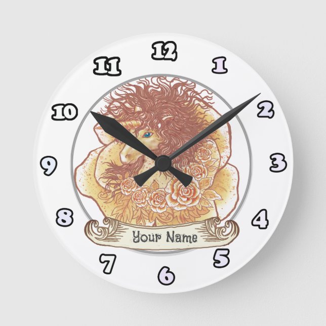 horloge de la licorne jaune Lady (Recto)