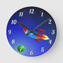 Horloge de la paroi de la fusée spatiale pour les 