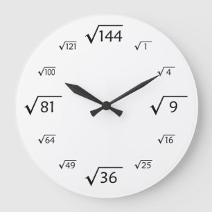 Horloge de la paroi racinaire Carré (blanc/noir)