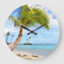 Horloge de la plage de Palm Tree