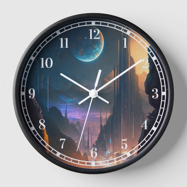 Horloge de la ville futuriste de science-fiction (Recto)