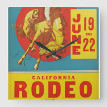 Horloge de l'affiche du rodéo de Californie Vintag