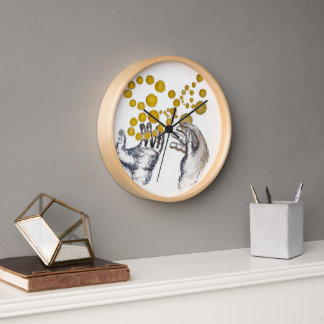 Horloge de l'artiste avec Mains tendues avec Globe