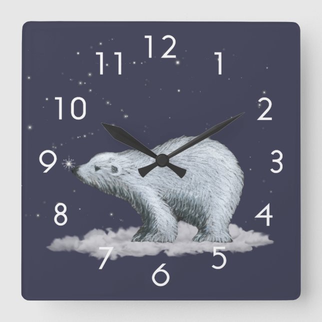 Horloge de l'ours polaire du flocon de neige (Recto)