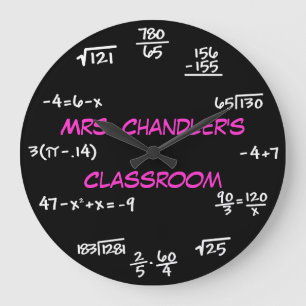 Horloge de maths de tableau de salle de classe de