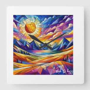 Horloge de montagne en verre tendu