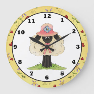 Horloge de moutons de bande dessinée