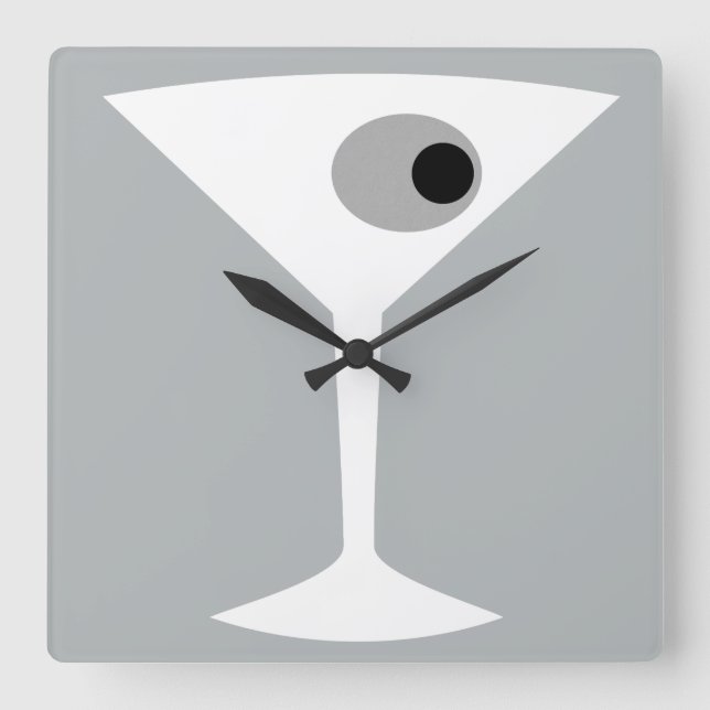 Horloge de mur de verre Noir de Martini de film (Recto)